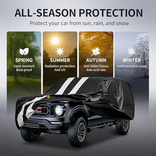 Truck Cover with Camper Shell Topper, Universal Fit Ford F-Series,Chevy Silverado,Dodge Ram, GMC Sierra and Toyota Tundra etc,Truck Cover Waterproof All Weather with Zipper(Length:Up to 228 inch) - size: Truck with Shell(Length:Up to 228 inch)