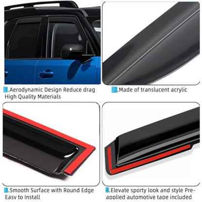 in-Channel Window Visors Rain Guards Compatible with Chevrolet Chevy Tahoe GMC Yukon 2016-2020 Side Window Deflectors Vent Visor Sun Shade Car Truck Accessories 4pc Smoke Tinted - size: for Chevy Tahoe/GMC Yukon 2015-2020