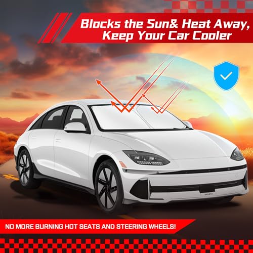 ARISMOTOR Windshield Sun Shade for Hyundai Ioniq 6 2023-2025 2026, Custom Fit Foldable Front Window Sunshade Sun Visor Protector, Block UV Rays Keep Your Car Cooler - size: For Hyundai Ioniq 6 2023-2026