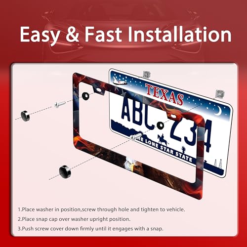 American Flag Eagle License Plate Frame Patriotic Eagle License Plate Funny Auto Accessory Bracket Stainless Steel License Plate Frames 6.3 x12.3 Inch - color: American Eagle Flag