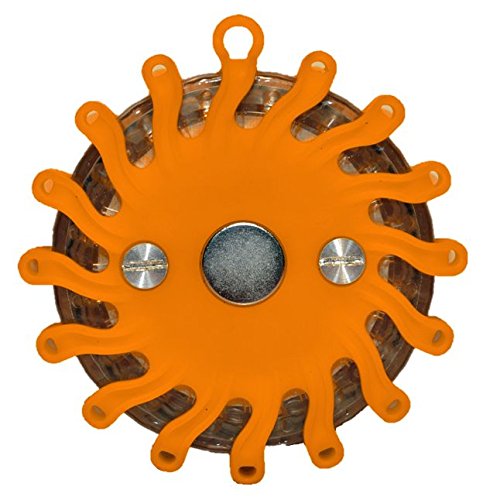 RPF16LM6 CASE OF 6 AMBER RECHARGEABLE 9-FUNCTIONS PORTABLE 16 LED POWER FLARE POWER-MARKERS ROADSIDE EMERGENCY MAGNETIC - color: AMBER