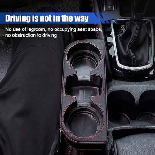 Car Cup Holder, Auto Front Seat Organizer, Multifunctional Cup Drink Holders with PU Leather Cover, Gap Filler Storage Box Coin Bucket Console Side Pocket Cell Mobile Phone Holder (Black) - color: Black