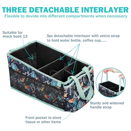 HEYSKAY Car Organizer with Tissue Box, Coffee Cup Drink Holder, Toy Books Storage for Car (Grey) - color: Grey