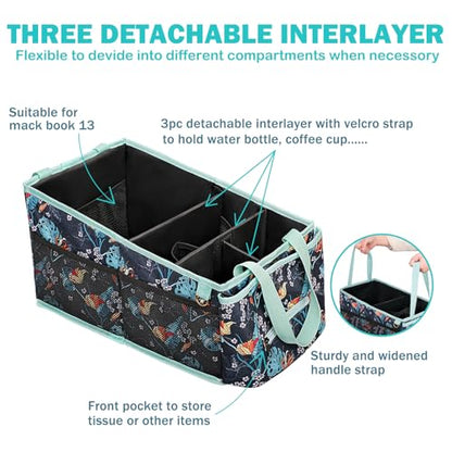 HEYSKAY Car Organizer with Tissue Box, Coffee Cup Drink Holder, Toy Books Storage for Car (Grey) - color: Grey