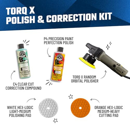 Chemical Guys 6.5" Buffing Pad Sampler Kit - 4 Piece Detailing Set with 3 Professional Foam Pads and 16 oz Polishing Pad Cleaner - Works with Dual Action and Rotary Polishers Using 6" Backing Plates - size: 6.5"