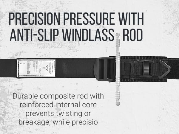Military-Grade Tactical Combat Tourniquet - Severe Bleeding Control (Black) | Rapid One-Hand Application, Time-Stamped – First Aid, EMS, Law Enforcement, Civilian, Outdoor Survival