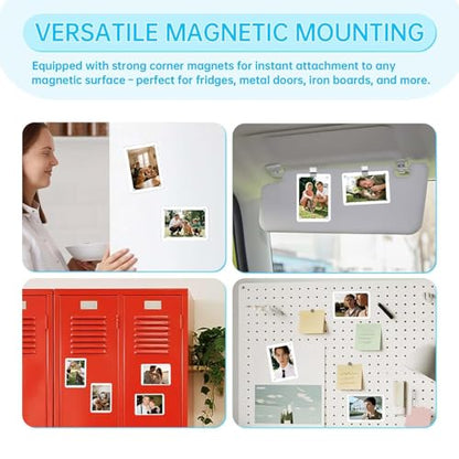 2 Pack Magnetic Car Visor Photo Holder – Personalized Acrylic Clip for Family, Pets, Travel Pictures – Easy Snap-On Car Accessory for Sun Visor (2 Pack, 3.5''x4.4'') - style: 2 Pack 3.5x4.4in