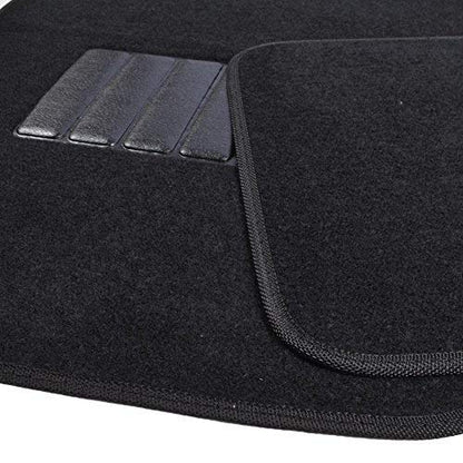 BDK InterLock Car Floor Mats - Secure No-Slip Technology for Automotive Interiors - 4pc Inter-Locking Carpet (Black) (826942129223) - color: Black