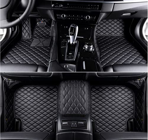 Custom Making Car Floor Mats for 95% Sedan SUV Sports Car Full Coverage Cute Men Women Pads Protection Non-Slip Leather Floor Liners (Black) - color: Black