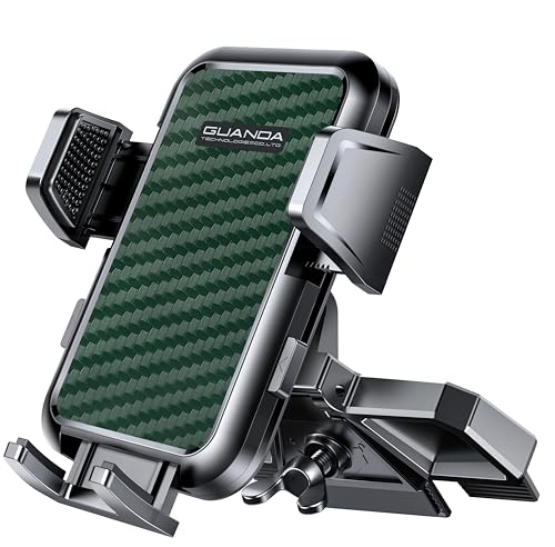 CD Slot Phone Mount, Upgraded Car Phone Holder [Thick Cases Friendly], 360° Adjustable Universal Phone Mount for Car CD Slot Mount for iPhone & Android Cell Phones (Green) - color: Green