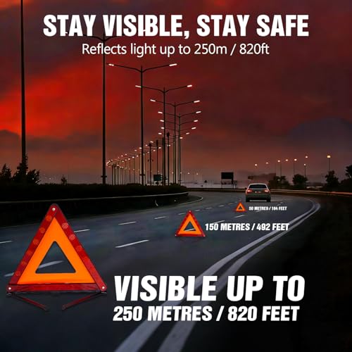 XOOL Emergency Warning Triangle Kit – Roadside Safety Kit with Reflective Warning Triangles, High-Visibility Safety Vests, Storage Bag & Gloves for Car Breakdowns & Emergencies - color: 5Pack-Safety Triangle Warning Kit