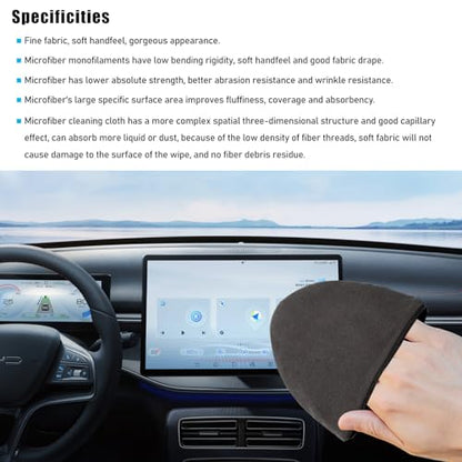 Ohleats Car Screen Cleaner, 4.72×3.93" Triangle Microfiber Auto Screen Cleaning Pad, Foldable Touch Screen Cleaner Cloth for Vehicle Dashboard LCD Display, Interior Car Accessories - color: Triangle,1Pcs