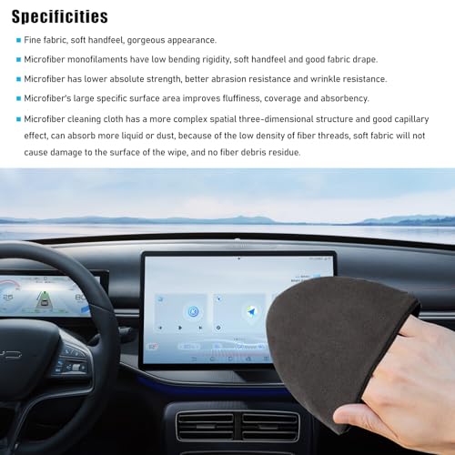 Ohleats Car Screen Cleaner, 4.72×3.93" Microfiber Auto Screen Cleaning Pad, Foldable Touch Screen Cleaner Cloth for Vehicle Dashboard LCD Display, Interior Car Accessories (Triangle, 2PCS) - color: Triangle,2Pcs