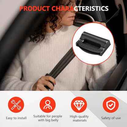 2PCS Car Seatbelt Adjuster, Universal Auto Seat Belt Clips for Adults/Kids, Comfort Car Shoulder Neck Protector Strap Positioner, Seatbelt Locator Retainer Locking Clips for Car, SUV (Black)