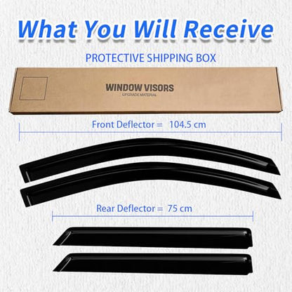 Window Rain Guards Compatible 07-12 Nissan Altima 2007 2008 2009 2010 2011 2012 4PC Window Visors Vent Shade Deflector - size: 07-12 Nissan Altima