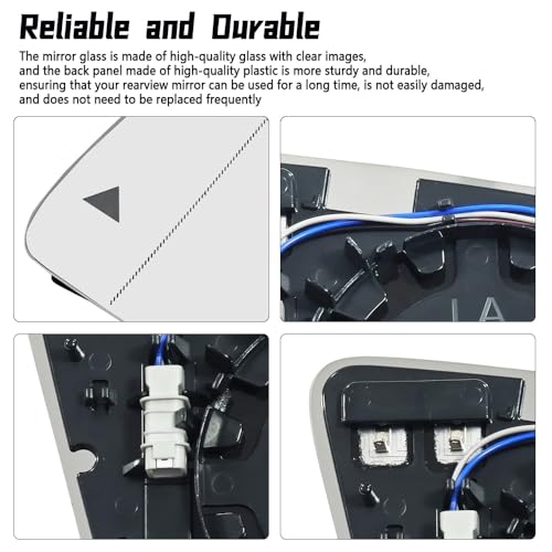 LH Heated Mirror Glass Fit for Mercedes Benz A Class B C Replace A2128102121, with Blind Spot Detection Left Driver Side - size: Left Side