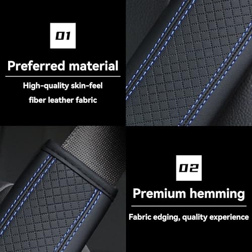 2PCS Car Seat Belt Cover, Soft Shoulder Strap Covers Harness Pads, Safety Leather Seatbelt Comfort Driving Cushion Protect Your Shoulder and Neck Universal for Car, SUV,Truck (Black/Blue) - color: Black/Blue