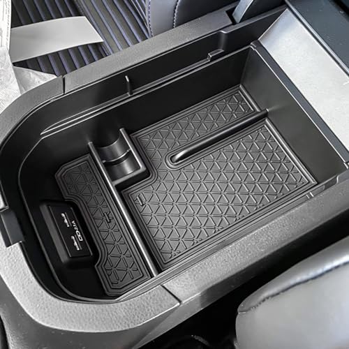 EDBETOS Center Console Organizer Tray Compatible with Toyota RAV4 2019 2020 2021 2022 2023 2024 2025 and 2021-2025 RAV4 Prime Accessories Armrest Secondary Storage Box (Black Trim)