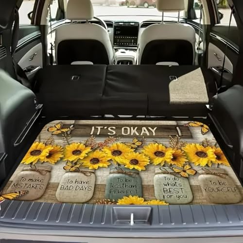 Vintage Bohemian Style Car Truck Mat Dustproof Anti-Slip Wear-Resistant Thick 3D Cargo Liner Universal Fit (E) - color: E