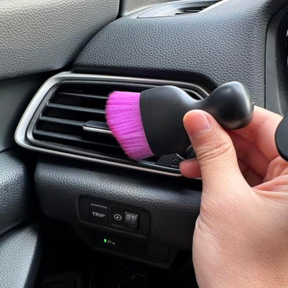 Car Detailing Brush, Soft Bristle Cleaning Brush, Scratch-Free Auto Duster Tool for Dashboard, Air Vents, Leather & Interior Cleaning (Black&Purple&Rose) - color: Black&Purple&Rose