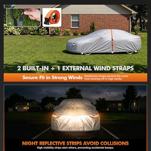 Car Cover Waterproof All-Weather,Heavy-Duty Outdoor Full Exterior Automobiles Sedan/Coupe (Length 179-185 inch) with Windshield Sun Shade Universal Fit Corvette C4 C5 C6 C7,Acura NSX etc - size: Fit Coupe Length 179-185 Inch(3l-0)