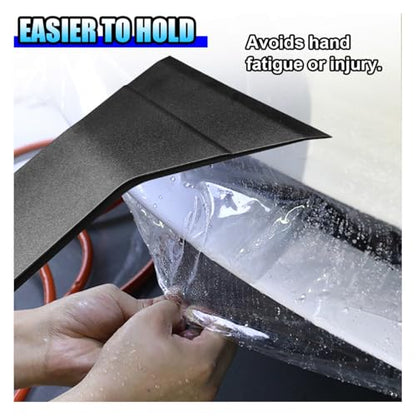 3PCS Car Bulldozer Squeegee, Long Handle Flat Glass Window Film Tint Tools, Scrubber Paddle Squeegee for Car Front Rear Windows Windshield Cleaning, Vinyl Wrap, Snow Frost Ice Removal