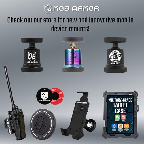 Mob Armor MobNetic Maxx - USA Assembled Magnetic Phone Holder for Car, Magnetic Car Phone Mount, 90-Degree Tilt, 360-Degree Rotation, Aluminum Metal, Compatible with iPhone & Android - Black - color: Black
