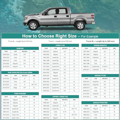GUNHYI Pickup Truck Cover - Waterproof All Weather, 6 Layer Heavy Duty, Universal Fit Ford F150, Chevy Silverado, GMC Sierra, Dodge Ram 1500 Extended/SuperCrew Cab (Up to 248 inch) - color: Silver, size: Truck Xl-length Up to 248 Inch