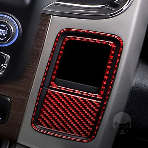 Compatible with Dodge Ram 1500/2500/3500 2013 2014 2015 Red Real Carbon Fiber Four-Wheel Drive Switch Panel Interior Accessories Red (Kit-B 6Pcs) - color: Red 11