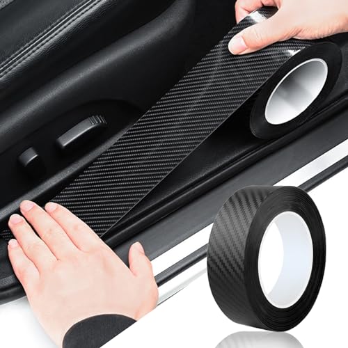 Car Door Edge Trim,Universal Door Sill Protector,Carbon Fiber Front/Rear Bumper Guard,Automotive Scratch Cover Strip Sticker,Car Exterior Accessories for Most Cars(1.97" x33FT,Carbon Fiber) - color: Carbon Fiber-1.97"x33ft