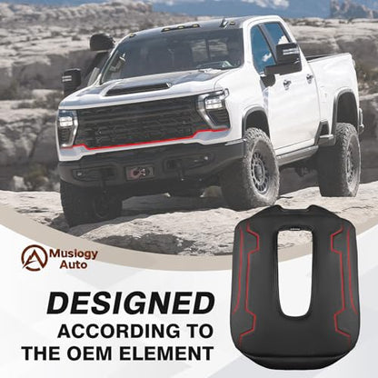 Muslogy Center Console Armrest Cover Fit for Chevy Silverado & GMC Sierra 2019-2026 Accessories, Comfort Armrest Pad Console Lid Cushion Vegan Leather 1-Inch Extra Thick(Split Bench Seat Console ONLY) - size: 1) 19-25 |Silverado & Sierra| Jump Seat, +Thic