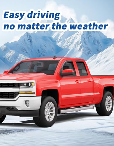in-Channel Window Rain Guards Fit for Chevy Silverado/GMC Sierra 2014-2018 Double Cab Rain Guard Extra Durable Window Deflectors Truck Window Vent Visors Shades Exterior Car Accessories - size: For 2014-2018 Silverado/GMC Sierra Double Cab