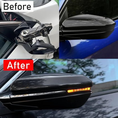 Moonlinks Compatible with 2016-2021 Honda Civic Driver Side Mirror Cover Replacement,Glossy Black for 10th Gen Civic,2019-2022 Insight,Left Side Door Rearview Mirror Cap Trim(1PC) - size: 10th-Left Black