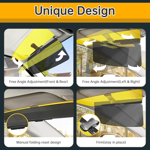 Upgraded Car Sun Visor Extender + Siding Day and Night, Easy to Install, Universal UV400 Anti-Glare Design, Effectively Resists Glare, UV Rays, and Snow Blindness, Ensuring Driving Safety - size: Sun Visor for Car-Siding-D N
