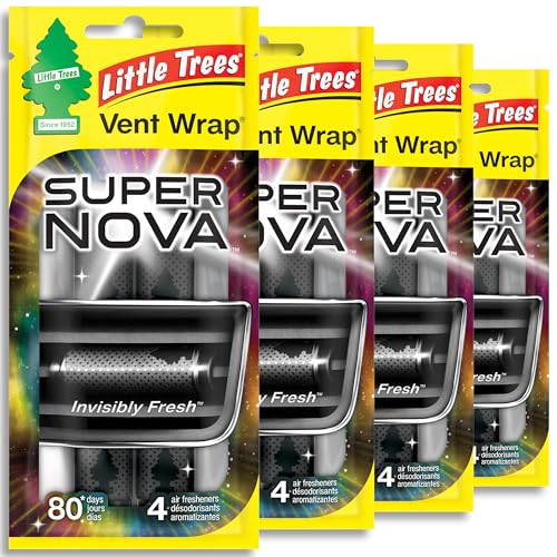 LITTLE TREES Car Air Freshener | Vent Wrap Provides Long Lasting Scent, Invisibly Fresh | 16 Air Fresheners | Supernova - color: Supernova