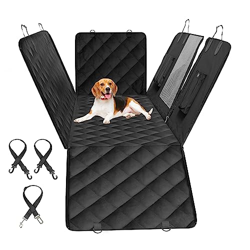 YSSOA Dog Car Seat Cover for Back Seat, Durable Waterproof Nonslip Pets Hammock with Mesh Window and Storage Pocket, Suitable for Cars, Trucks, SUVs, X-Large - size: X-Large(60" W x 64" L)