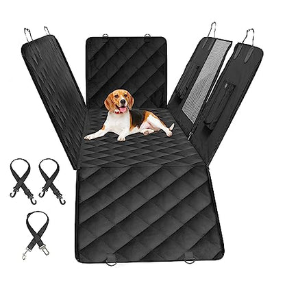 YSSOA Dog Car Seat Cover for Back Seat, Durable Waterproof Nonslip Pets Hammock with Mesh Window and Storage Pocket, Suitable for Cars, Trucks, SUVs, X-Large - size: X-Large(60" W x 64" L)