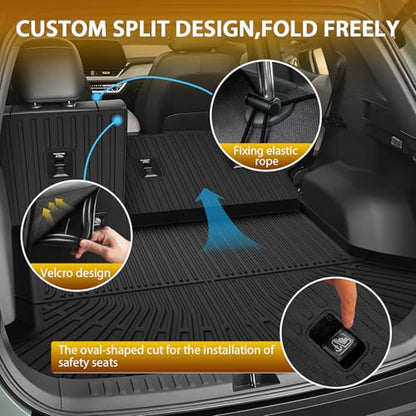 Powerty Floor Mats for 2025 2026 Chevrolet Chevy Equinox (Non EV) / GMC Terrain Car Mat, All Weather TPE Custom Cargo Liner Seat Back Cover Protectors Accessories (Floor Mats+Backrest Mat+Trunk Mat) - size: 2)chevrolet Equinox Gas/Gmc Terrain｜25-26｜full S