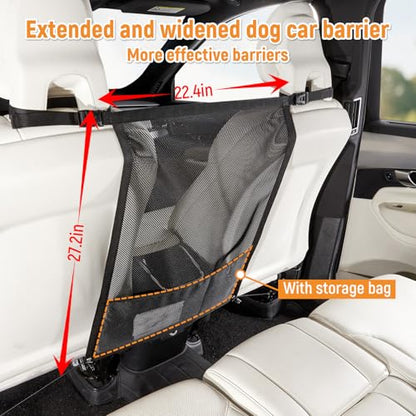 Dog Car Barrier,Car Divider Net for Dogs,Pet Barrier with Organizer,Dog Barrier for Car,SUV,Truck - size: Medium
