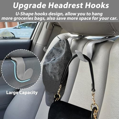 Car Purse Hook, Headrest Hooks for Car Bag Hooks Seat Hooks Holder Car Accessories Interior, 2 Pack Grey - color: Gray