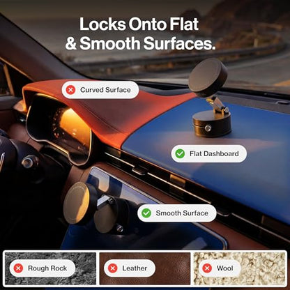 Statik HyperMount (Gen 2) Phone Mount, Magnetic Phone Holder, Car Mount for Phone Works on Smooth & Lightly Textured Surfaces, iPhone, Samsung, and Android Compatible - size: 1 Pack