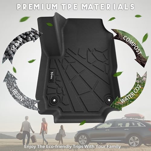 KARPAL Floor Mats for 2018-2024 Chevy Equinox (Not for EV) / GMC Terrain, All-Weather TPE Custom Fit Floor Liners Cargo Liner Car Accessories - style: 2018-2024 | For Chevy Equinox | Combo Set