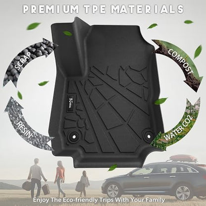 KARPAL Floor Mats for 2018-2024 Chevy Equinox (Not for EV) & GMC Terrain, All-Weather TPE Custom Fit Floor Liners Car Accessories - style: 2018-2024 | For Chevy Equinox | 1st & 2nd Row
