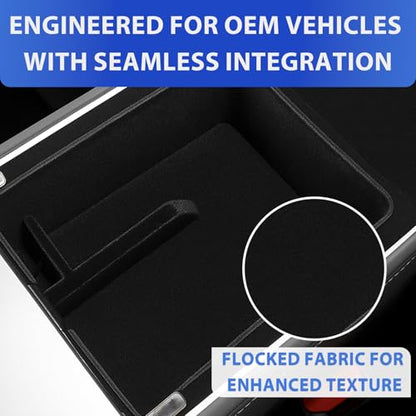 Center Console Organizer for Tesla Model Y 2024-2021 Accessories Storage Organizer SetIncludes for Model 3 2023-2017 Center Console Box, Armrest Box, Cup Holder,2 Seat Back Hook - size: Black 5pcs