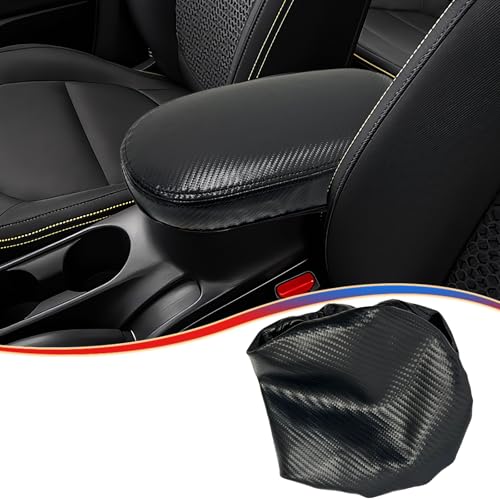 MUXEE Armrest Cover，for kia Soul 2014 2015 2016 2017 2018 2019, Microfiber Leather，Scratch Leather Middle Console Cushion Protector Pad -Carbon Fiber - color: carbon fiber, size: 2014-2019 kia soul