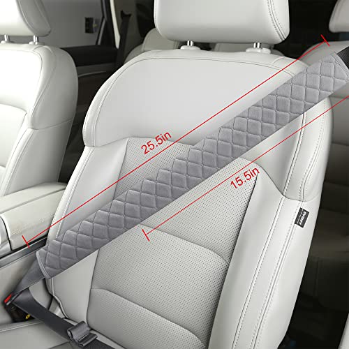 HighnessHwoo Extra Long Seatbelt Covers for Adults Kids Women & Men, Soft Car Seat Belt Strap Cushion for Sedan, SUV, Trucks, Shoulder Neck Chest Protector Pads, Auto Accessories, 1pc, Gray, 15.5in - color: Gray, size: 15.5in - 1pc
