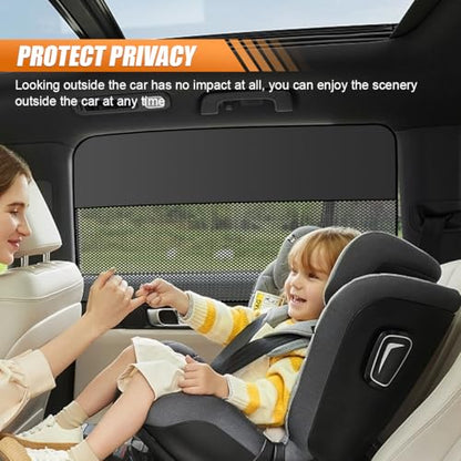 Car Front & Rear Side Window Sunshade, Magnetic Automotive Windshield Privacy Curtain with Half Shade, Mesh Sun Protection Cover Blocks Heat, Glare, UV Rays for Driver Passenger (4PCS) - size: Front & Rear (4PCS)