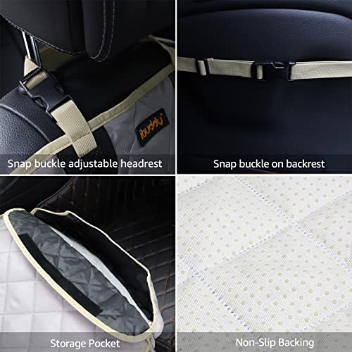 Dog Seat Cover for Front Seat Waterproof Front Seat Cover Protects Seats from Hair, Dirt, and Liquid Messes Scratch Proof Nonslip Bucket Seat Cover for Pet of Cars,Trucks and SUVs - color: GREY