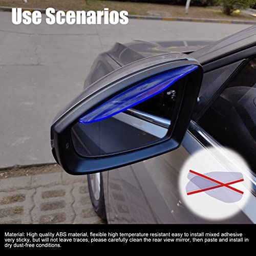 2Pcs Carbon Fiber Side Mirror Rain Visor Guard, Auto Rain Eyebrow Guard, Universal for Cars, Trucks and SUVs (Transparent) - color: Transparent