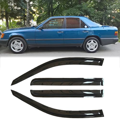 Rainproof Side Window Wind Deflectors for Benz E-Class W124 1984-1995 | Tape-on Sun Rain Guards, Stylish Car Window Visors & Vent Deflectors Installation Tape Included MB01 - size: E-CLASS W124 1984-1995